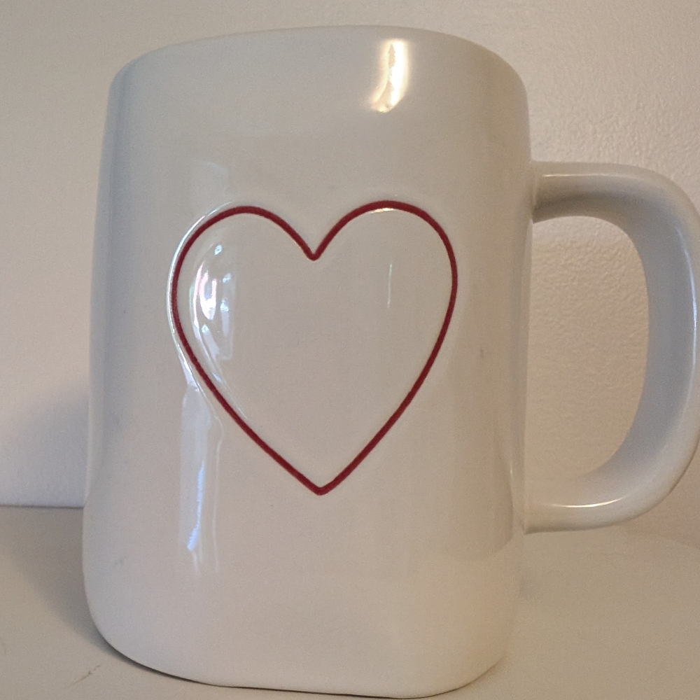Rae Dunn White Mug with Red Heart